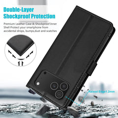 Leather Wallet Flip Cover with Card Holder, Stand Feature, Magnetic Closure, Compatible with iPhone 17 Pro Max 16 15 14 Pro Max 13 12 11 XR 8 7 SE 2022