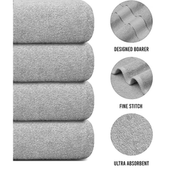 4 X Large Jumbo Bath Towels 100% Egyptian Cotton -75 x 150 cm- Soft Quick Dry Hotel Spa Big Bathroom Towels Set