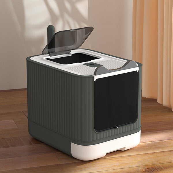 Cat Litter Box, Plastic Pet Toilet, Removable Litter Box, Large Cat Litter Box Hooded Litter Tray Drawer, UV Sterilization and Deodorization, Provide Your Cat with A Comfortable Place