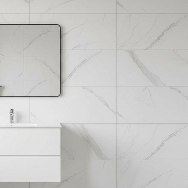 10/20/30/40 Pack Luxury Marble Effect Self-adhesive Floor Tiles 60x30cm, 2mm Thicken Vinyl Flooring Tiles Wall Stickers, Removable PVC Wall Decals, Suitable for Living Room, Bedroom, Kitchen Backsplashes, Bathroom, Office, Background Walls, Easy To Instal