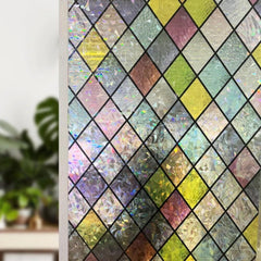 1 Roll of Crystal Lattice Patterned Glass Film, Static Cling, No Glue, Providing Privacy And Blocking Rays, Suitable for Both Office And Home Use