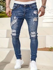 European and American Stretch Ripped Skinny Jeans