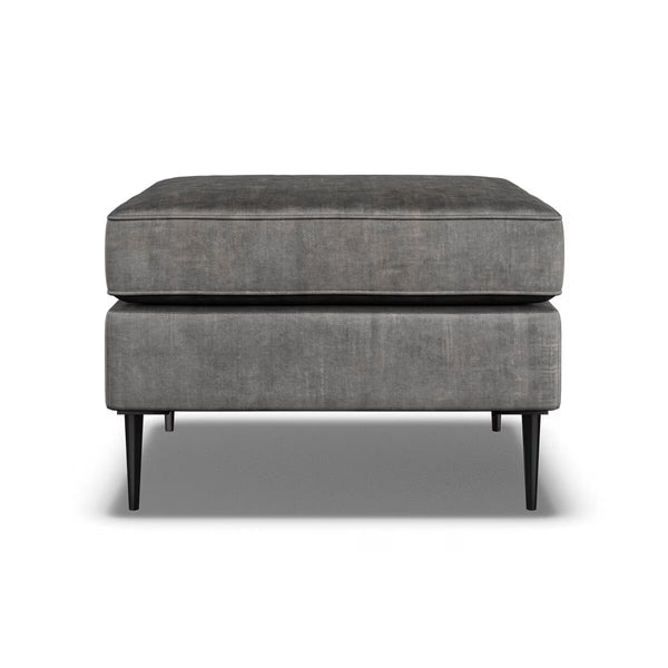 Aspen Grey Velvet Footstool