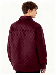 Men's Collared Shirt Thin Jacket Coat Casual Versatile Trendy High-End Workwear Top Checkered Spring/Autumn Shirt Jacket No Lining