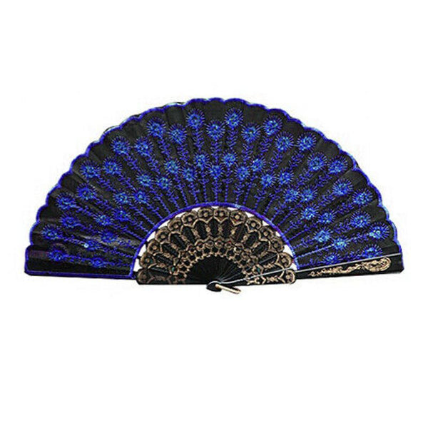 Spanish Lace Silk Folding Hand Held Dance Fan Flower Pattern for Party Wedding
