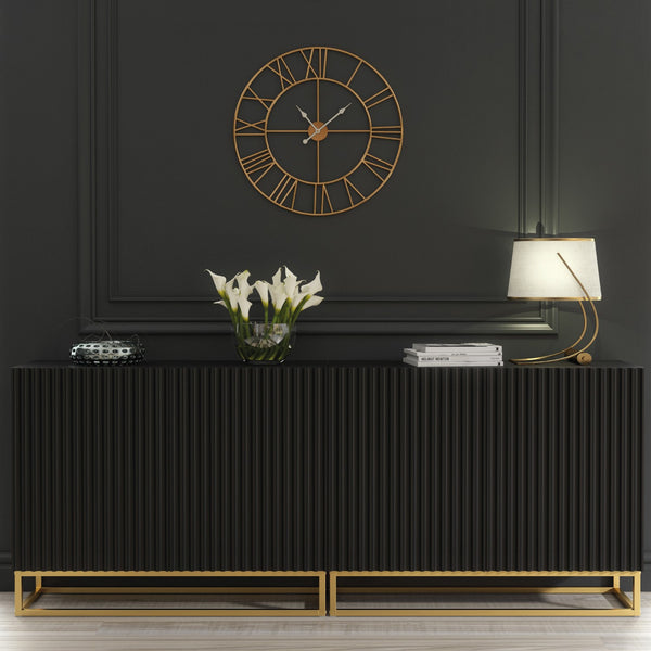 Ripple Duo 200cm Modern Sideboard with Fluted Doors and Storage