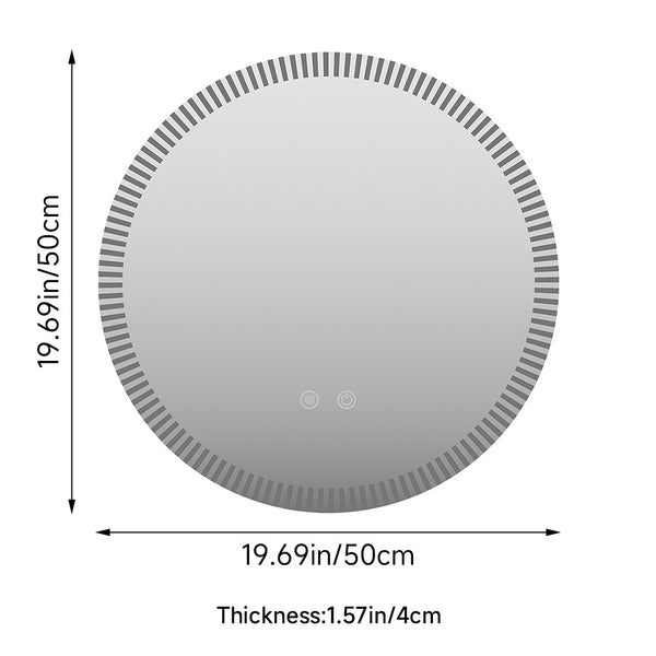 Round Wall-Mounted Bathroom Makeup Mirror, Frameless Glass Vanity Mirror for Hallways, Bathroom Accessories, Ideal Decorative Piece for Bedrooms, Dressing Rooms and Bathroom Vanity Units