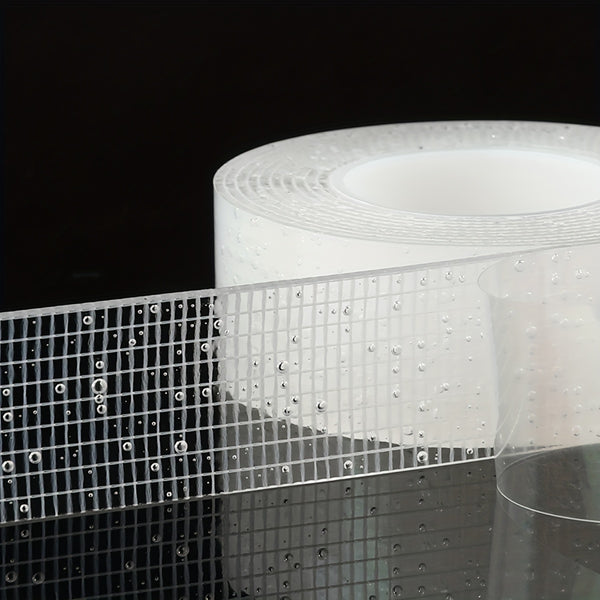 2pcs Industrial Grade Nano Double-Sided Tape, 5-Meter-Long Removable Without Leaving Any Marks, PET Transparent Material, High Viscosity | Strong Load-Bearing | Easy to Tear And Cut | Temperature Resistant, Reusable, Suitable for Home, Office, Car, Office