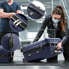 Lightweight Hardshell Spinner Luggage Set with Five Pieces in Various Sizes (12, 16, 20, 24, And 28 Inches) - Features a Carry-On, Made from Durable ABS, Budget-Friendly for Family Trips, Suitable for Both Men And Women