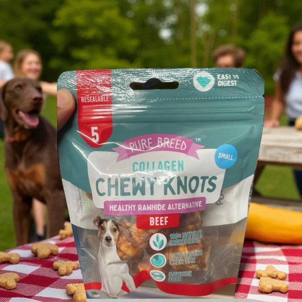 Collagen Chewy Knots for Dogs | Healthy Rawhide Alternative | Beef Flavour Long-Lasting Chews | Pack of 2 Assorted flavour