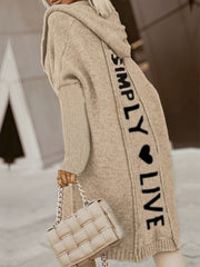 Casual Solid Color Long Sleeve Open Front Hooded Cardigan for Fall And Winter Cardigan for Women, Loose And Outerwear, Perfect for Commuting And Casual Outfits