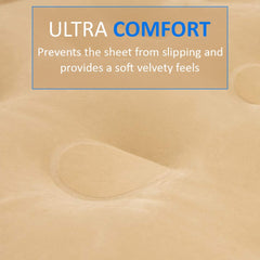 Double Inflatable Air Mattress, Air Bed with Built-in Electric Pump, Double Blow Up Mattress in 3 Mins Self-Inflation, Flocked Surface Guest Airbed for Home Portable Camping