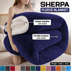 1pc Luxurious Double-Sided Sherpa Throw Blanket – Soft, Warm & Cozy Contemporary Blanket, Machine Washable, Perfect for Couch, Bed, Office & Travel, Ideal Gift
