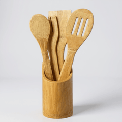 Premium 5pcs Wooden Cooking Utensil Set | Durable Non-Stick Kitchen Tools | Wooden Spoons & Spatulas for Everyday Cooking