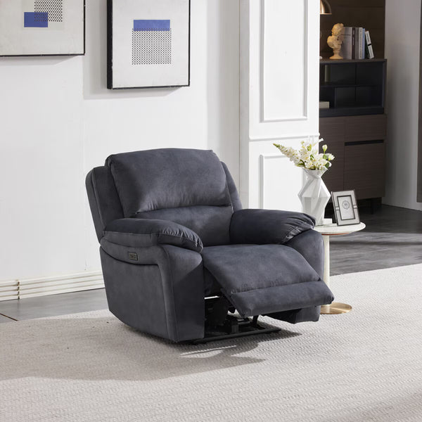 Belagio Grey Fabric Power Recliner Armchair