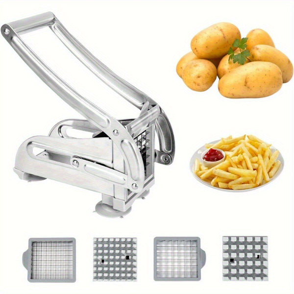 Potato Chipper Chip Chopper Cutter Slicer Maker 2 Stainless Steel Sharp 36/ 64 Holes French Fry Easily Removable