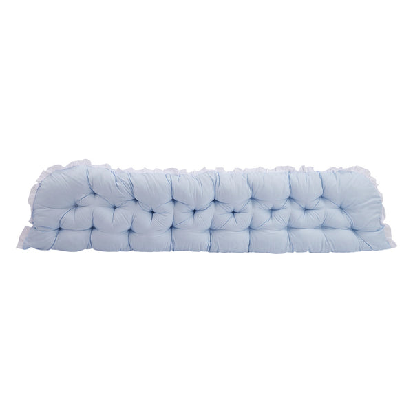 1pc Princess Style Large Ultra-Soft Comfortable Headboard Pillow Wedge Bed Rest Reading Pillow with Fixing Ties, Ruffled Edges Positioning Support Pillow with Removable Cover, Backrest Cushion for Bed Couch Sofa Living Room Bedroom Home Room Decor, Ideal