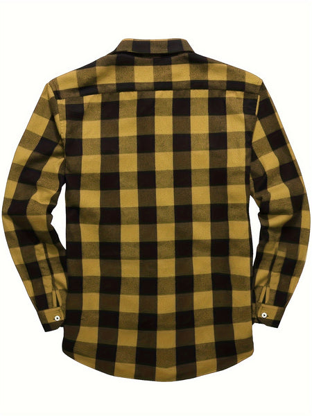 Men's 3pcs Fashion Casual Flannel Plaid Shirts for All Seasons