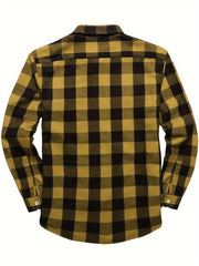 Men's 3pcs Fashion Casual Flannel Plaid Shirts for All Seasons
