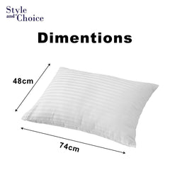ACL Pillows 2 & 4 Pack with Stripe Cover Hotel Quality Side Sleeper Bounce Back Bed Pillows Premium Filled