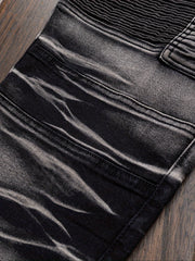 Fashionable Comfortable Street Style Casual All-Match Men'S Individual Multi-Pocket Biker Style Jeans