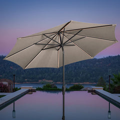 Sunvilla 10Ft (3M) Solar LED round Market Umbrella in Beige