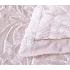 3pcs Embossed Bedspread Set - Coverless Comforter with 2 Pillow Shams, Lightweight All-Season Bedding - Soft Teddy Fleece Bedspread