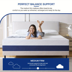 15&18&20&25cm Memory Foam Mattress, Medium Feel with Removable Polyester Cover, Tight Top Knitting Construction, Ideal for Single, Small Double, Double, King Sizes