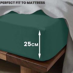1pc 25cm Extra Deep Fitted Sheet – Solid Color Hotel-Quality Bedsheet, Ultra-Soft & Brushed Microfiber Bedding Sheet, Machine Washable, Single, Double, King, & Super King Sizes Available