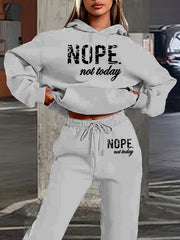 Women'S Clothing Featuring a Two-Piece Set with a Hoodie And Pants, Designed with Letter Prints