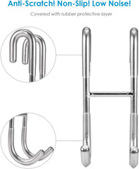 Simtive Shower Door Hooks (3-Pack), over Door Hooks for Bathroom Frameless Glass Shower Door, Towel Hooks, Shower Squeegee Hooks, Silver