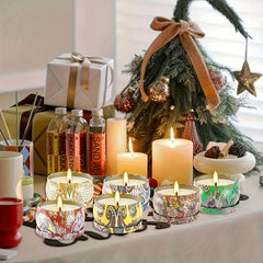 24pcs Of Scented Candles, No Dripping Or Leakage, with Ethnic Elements And, Creating A Romantic And Dreamy Atmosphere, Suitable for Weddings, Birthday Parties, Yoga, Father'S Day Gifts And As Gifts for Relatives And Friends