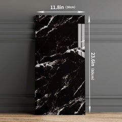 10pcs/ 12pcs Marble Pattern Self-Adhesive Wallpaper - White/ Grey/ Black (Length: 59.99 cm), Self-Adhesive PVC Wallpaper for Indoor and Kitchen Decor, Durable and Easy to Adhere, Lightweight Marble Pattern, Fashionable Accents | Self-Adhesive Wall S