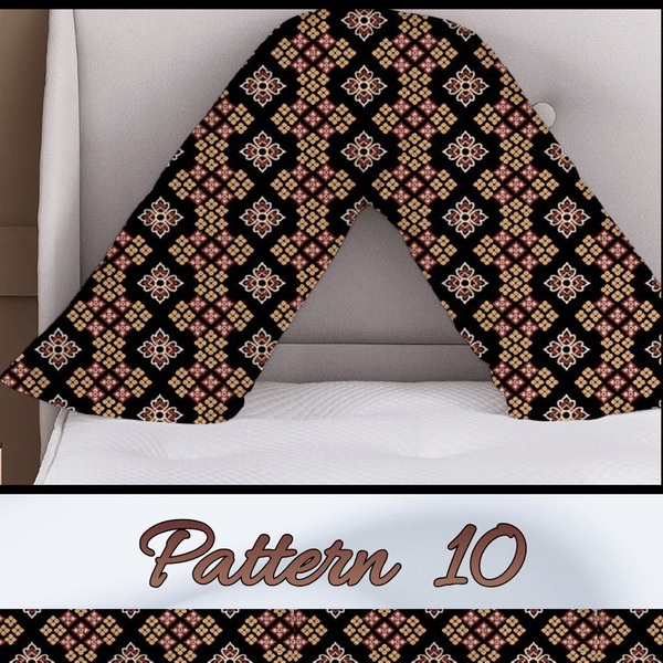 T&T Printed V Pillow Covers Easy Care Head Back Neck Maternity Support 74x34cm