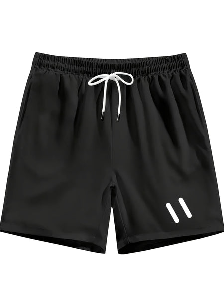 14pcs Printed Design Men's Casual Sportswear Set, Quick-dry Breathable Men's Short-sleeve Round-neck T-shirt and Elastic Waist Shorts with Pockets, Suitable for Spring, Summer, and Autumn Sports Activities and Fitness Workouts