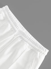Men's Waffle Casual Suit Top Short Sleeve Turnover Collar Shirt Bottom Leisure Pants Comfortable and Clean Suitable for Spring and Summer Wear