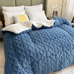 Luxury Taffeta Comforter Thick Warm Comforter, Heavy Warm Winter Comforter Core, Modern Ultra Soft Thick Weighted Blanket All Season Fluffy Fleece Quilt Beddin, Ideal Bedding Gifts for Christmas Mother's Day Valentine's Day Festival, Single Double King Su