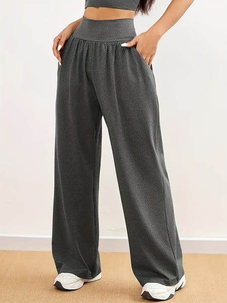 3pcs Women'S Pants - Wide Leg Leggings with Side Pockets, Non-Slip Grip, Machine Washable Pants for, Lounge - All-Season Pants in Grey/Black/ - Ideal for Home & Outdoor Use, Leggings, Apparel, Casual Style, Durable Fabric, Tights, Design, Breathable Mater