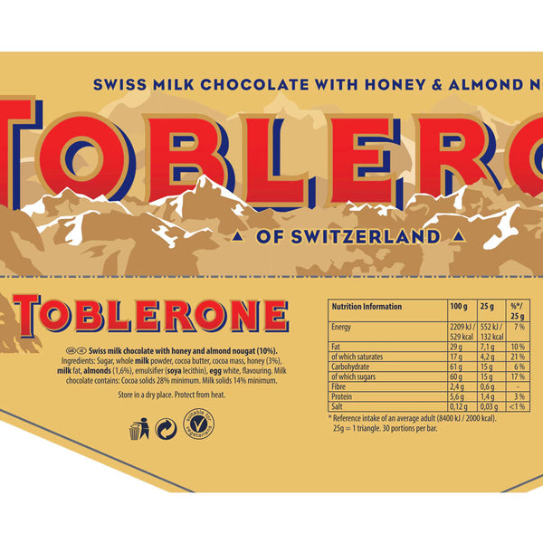 Toblerone Swiss Milk Chocolate, 750G
