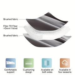 1pc Hotel Quality Mattress Topper 10cm Thick - Ultra-Soft Microfiber, Anti-Shift & Even Weight Distribution, UK Bed Sizes Single/Double/King/Super King, Grey