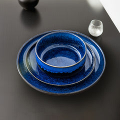 12pcs Reactive Glaze Dinnerware Set With Dinner Plate, Dessert Plate, And Cereal Bowl, Service For 4