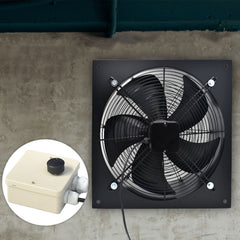 1pc 300mm Humidity Control Quiet Bathroom Kitchen Extractor Fan L37xW37CM inch Shower Wall or Ceiling Mounted Ventilation for Ducting Quiet Toilet Exhaust Fan with Governor Switch