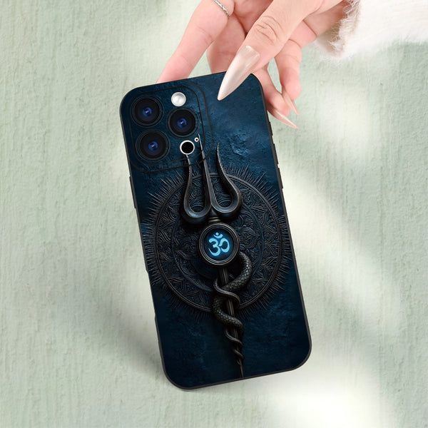 Phone Case: Hindu Trishul & Om Symbol Pattern Phone Case, for iPhone 17 Promax/Pro/ Air, 16 Plus, 15, 14 Pro Max, 13, 12, 11, Mini and Galaxy/XIAOMI.Gift for Friends, Boys, Girls or Family.