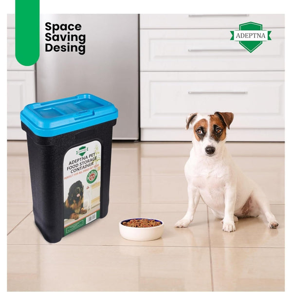 ADEPTNA Large 30L Pet Food Storage Container with Flip Top Locking System and Integrated Scoop – Airtight Dry Food Dispenser Bin for Dogs, Cats, and Birds