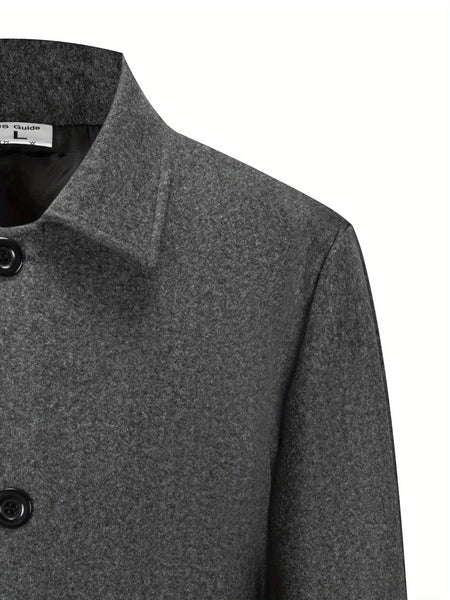 2025 American Style New Men'S Everyday Casual Classic Versatile Solid Color Side Double Pocket Easy Design Handsome Dad Wrinkle-Resistant Non-Iron Single-Breasted Light Luxury Trench Coat