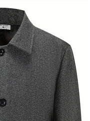 2025 American Style New Men'S Everyday Casual Classic Versatile Solid Color Side Double Pocket Easy Design Handsome Dad Wrinkle-Resistant Non-Iron Single-Breasted Light Luxury Trench Coat