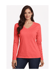 Ladies Womens V Neck Long Sleeve Plain Slim Fit Basic Top Stretchy T-Shirt 8-26