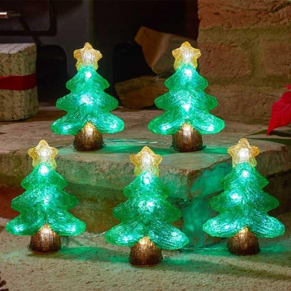 Marco Paul 5 Pack LED Robins Christmas Decorations Battery Operated String Lights with Auto Timer Indoor & Outdoor Festive Xmas Bird Ornaments Novelty Seasonal Home Décor