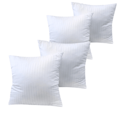 2/4/8-Pack Decorative Throw Cushion Cores, Hotel-Grade Premium White Satin Stripes Cushion Pads Deep Fill Inner Hollowfiber Filled Cushions Inserts (14