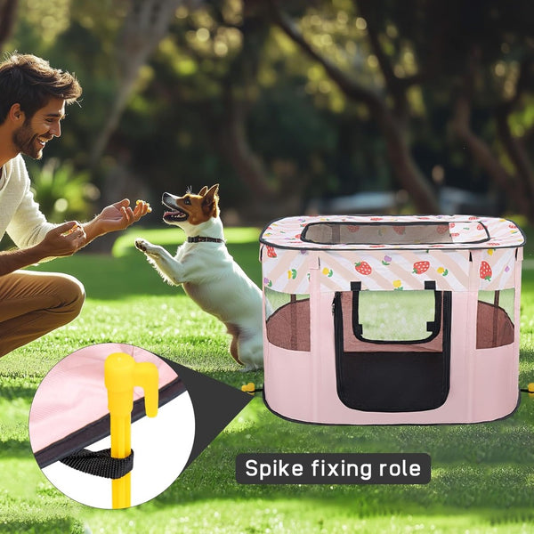 Foldable Pet Playpen, Portable Dog Cat Playpen, Soft Portable Dog Crate, Outdoor/Indoor Exercise Kennel, Dog Cage for Pets